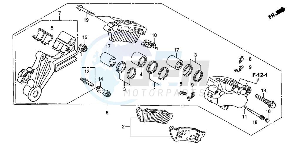 REAR BRAKE CALIPER (XL1000VA) blueprint