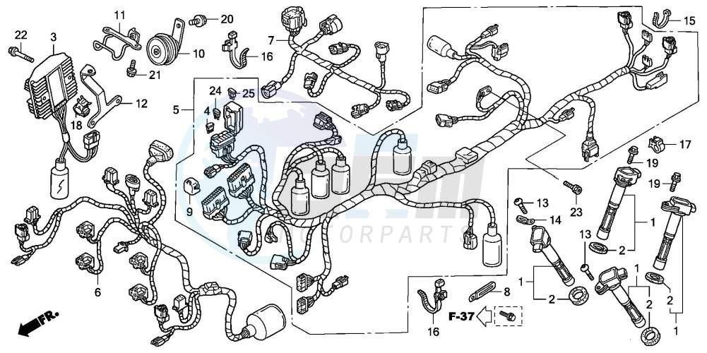 WIRE HARNESS (VFR800) image
