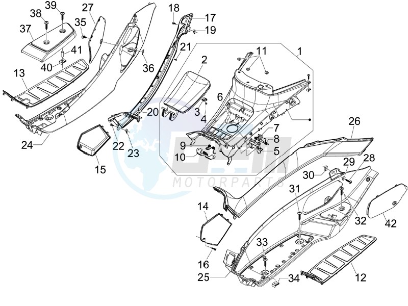 Central cover - Footrests image