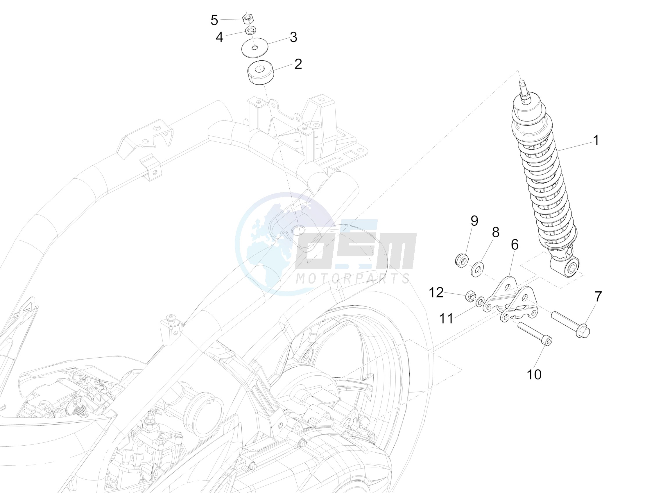 Rear suspension - Shock absorber/s image