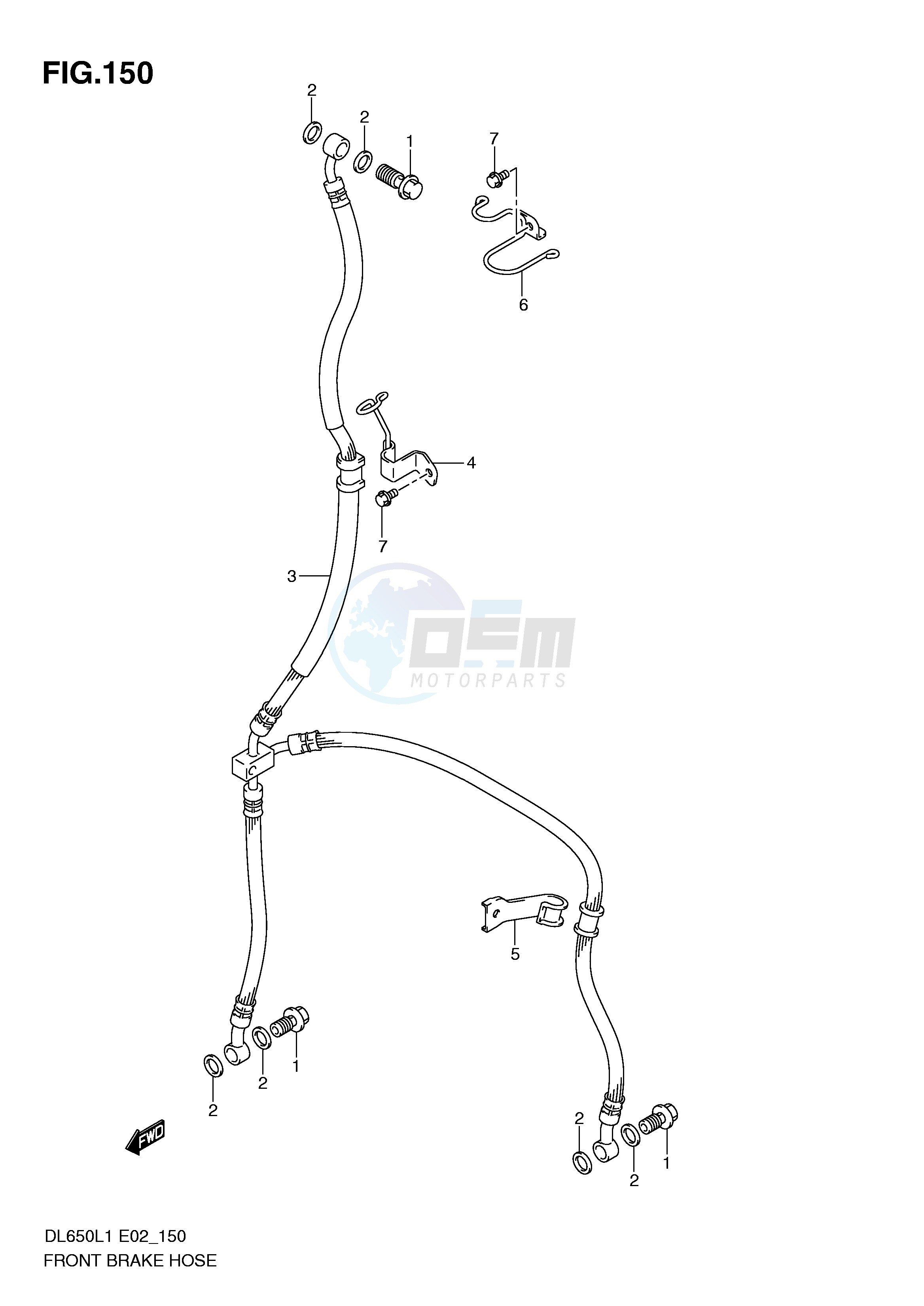 FRONT BRAKE HOSE (DL650L1 E2) image