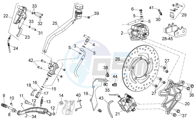 Rear brake system image