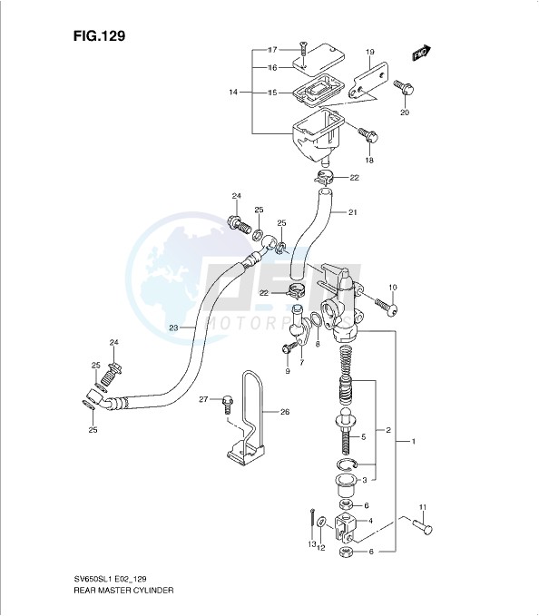 REAR MASTER CYLINDER (SV650SUL1 E24) blueprint