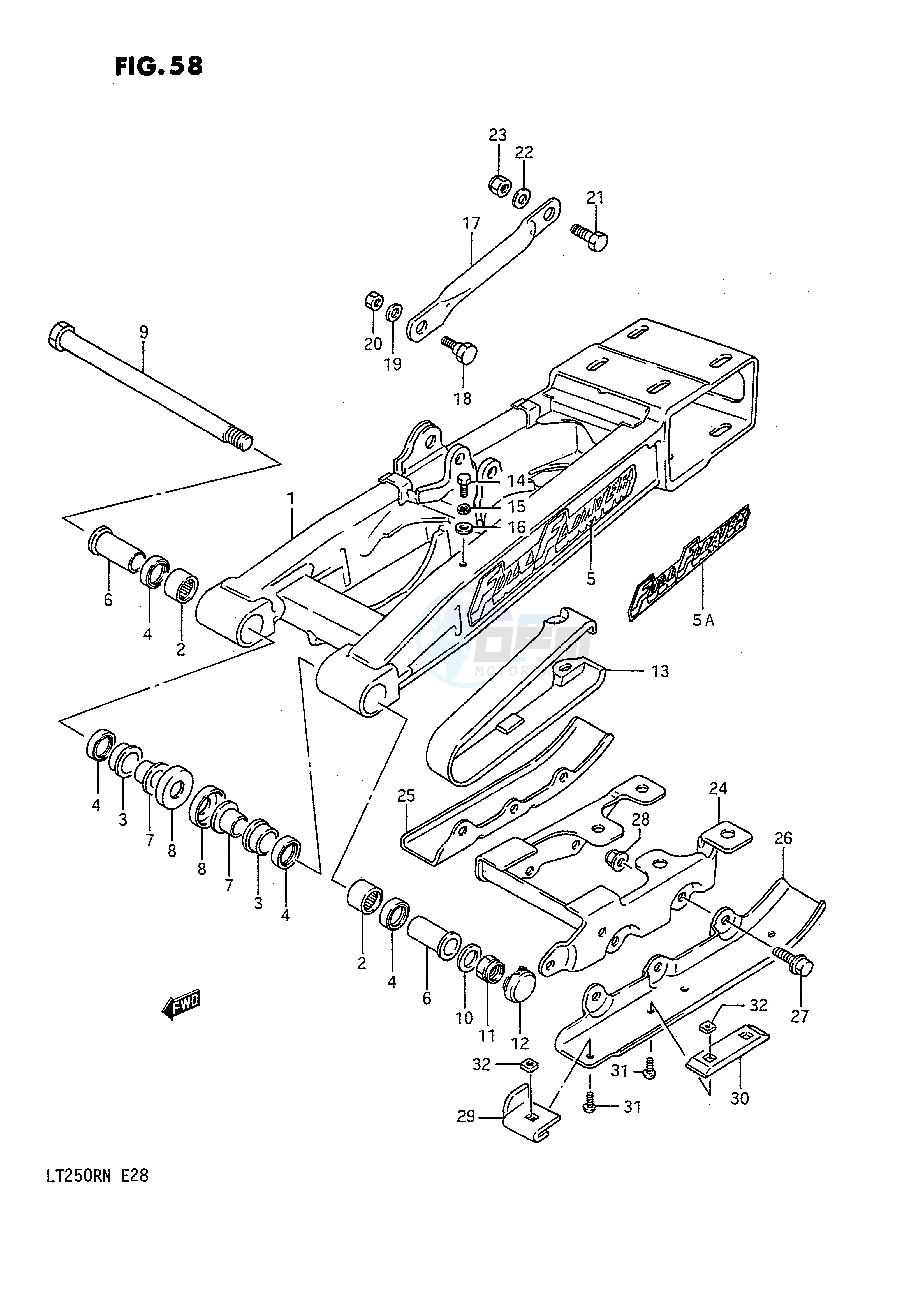 REAR SWINGING ARM (MODEL H J K L) blueprint