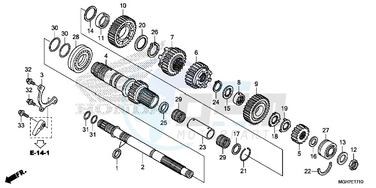 TRANSMISSION (VFR1200XD/ XDA/ XDL/ XDS) (MAINSHAFT) image