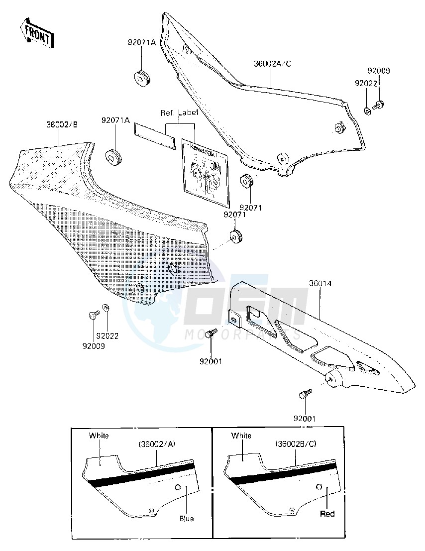 SIDE COVERS_CHAIN COVER -- ZX600-A2- - blueprint