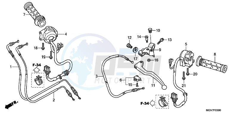HANDLE LEVER/ SWITCH/ CABLE blueprint