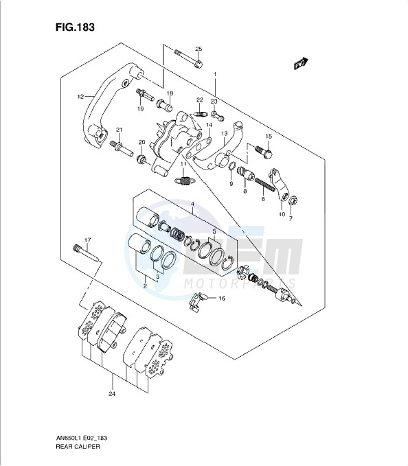 REAR CALIPER (AN650L1 E19) image