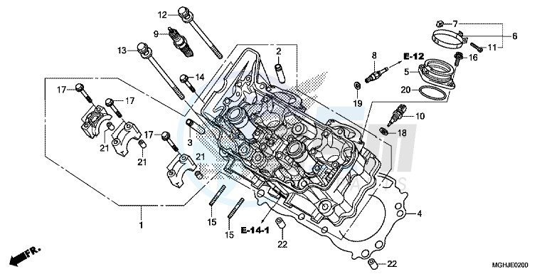 CYLINDER HEAD (FRONT) blueprint