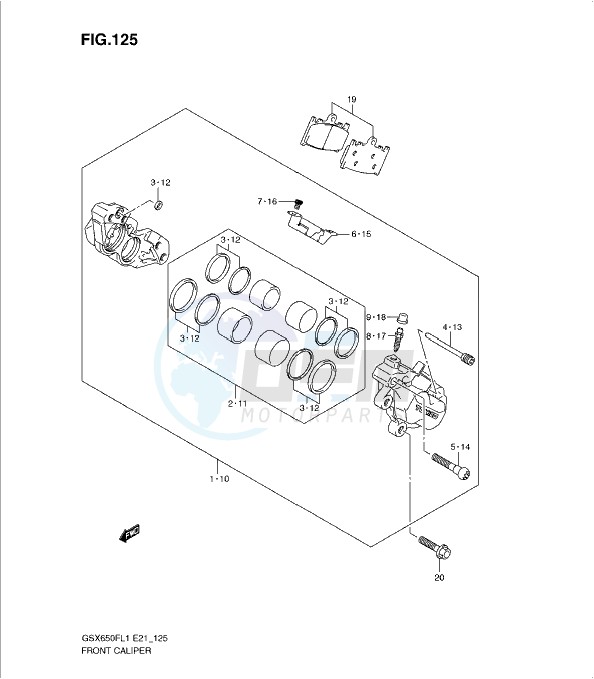 FRONT CALIPER (GSX650FL1 E21) image