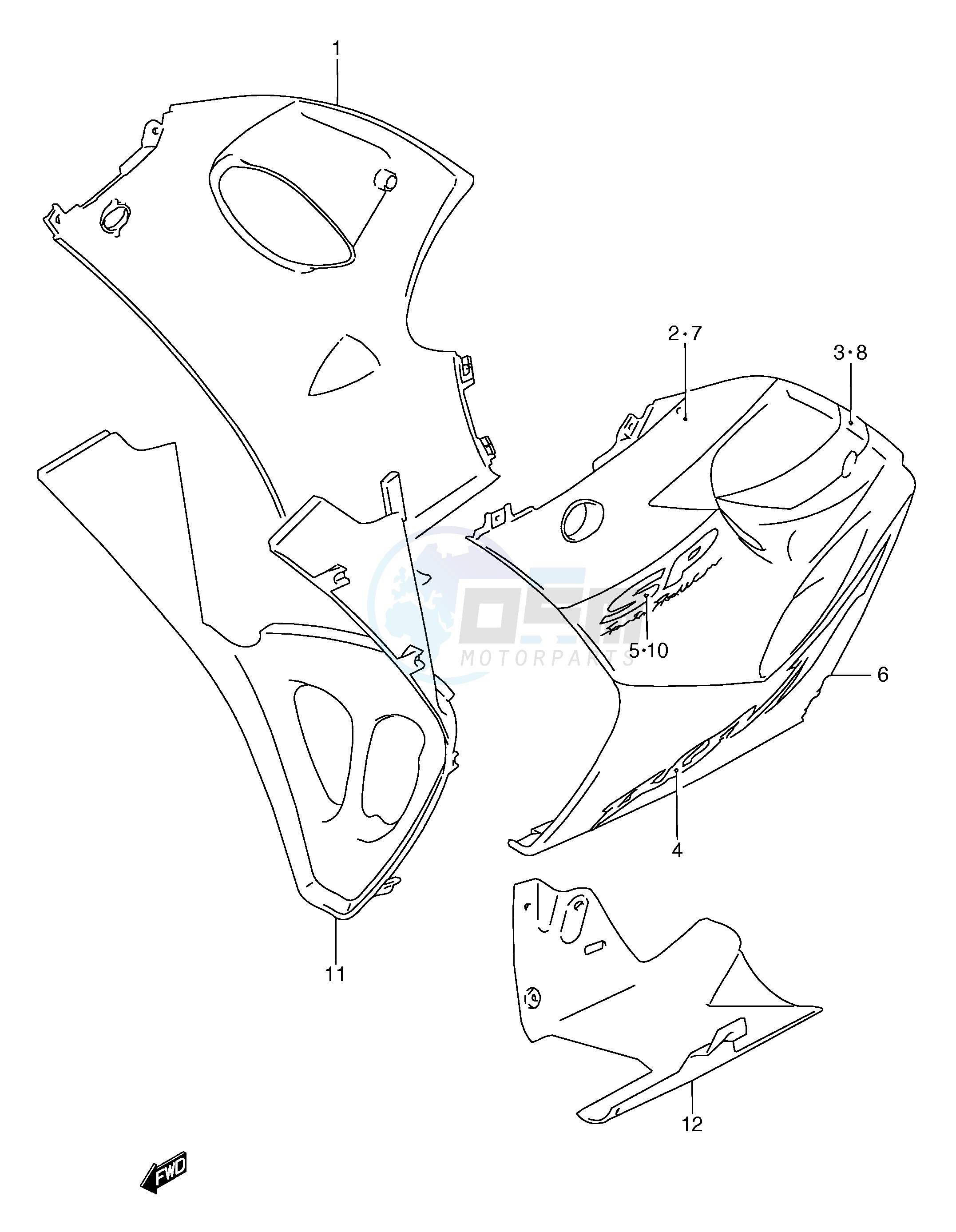 UNDER COWLING BODY (FOR F9H,F9J) blueprint