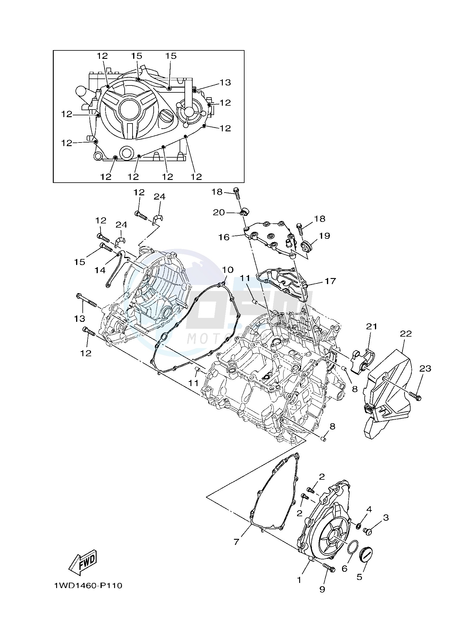 CRANKCASE COVER 1 blueprint