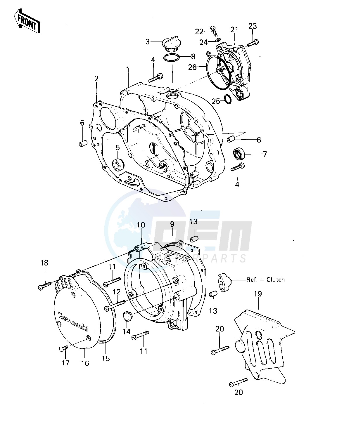 ENGINE COVERS -- 80-81 KL250-A3_A4- - blueprint
