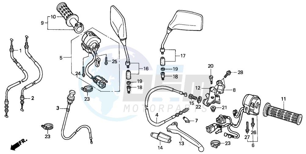 HANDLE LEVER/SWITCH/CABLE (3) blueprint
