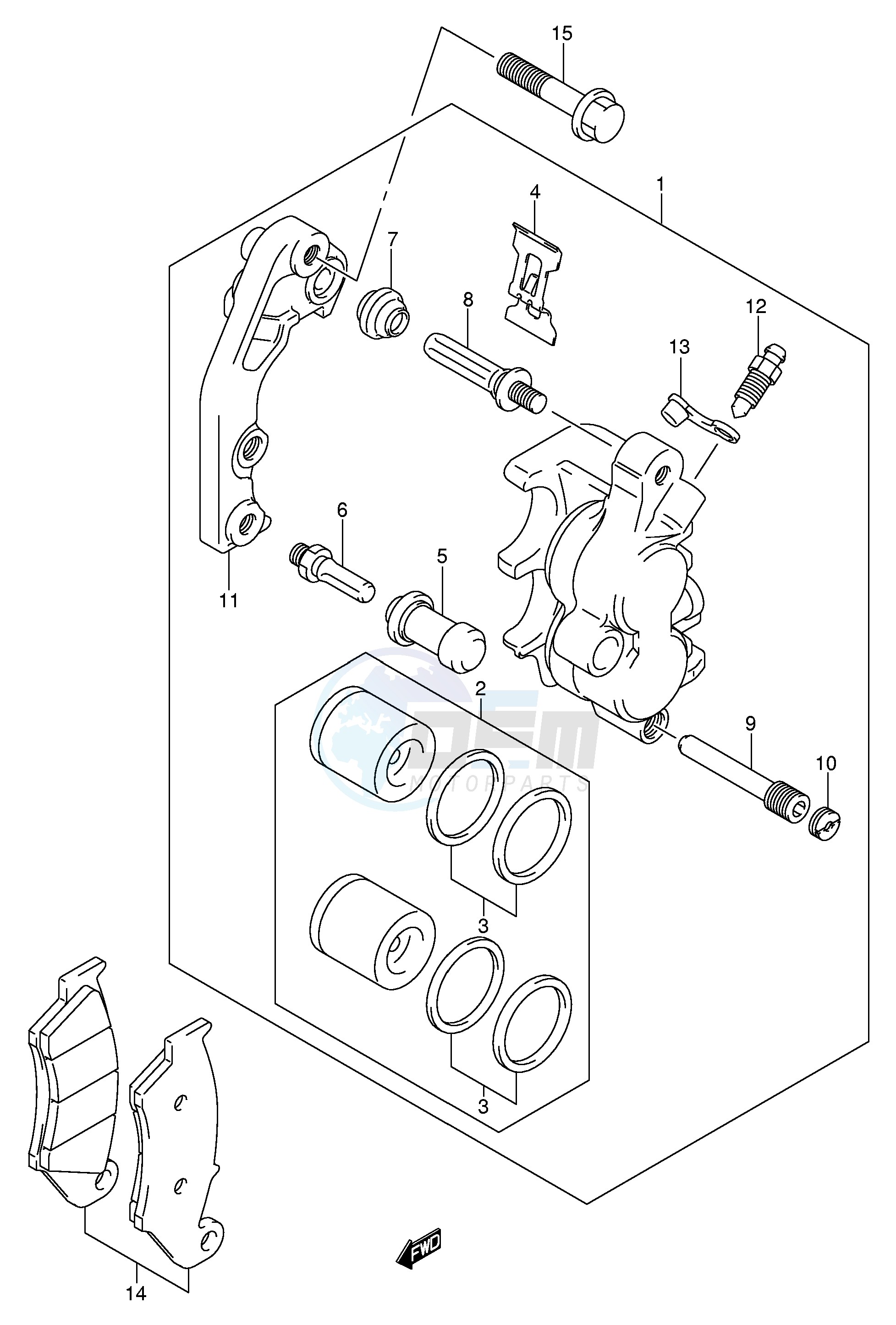 FRONT CALIPER (MODEL K1 K2 K3 K4) image