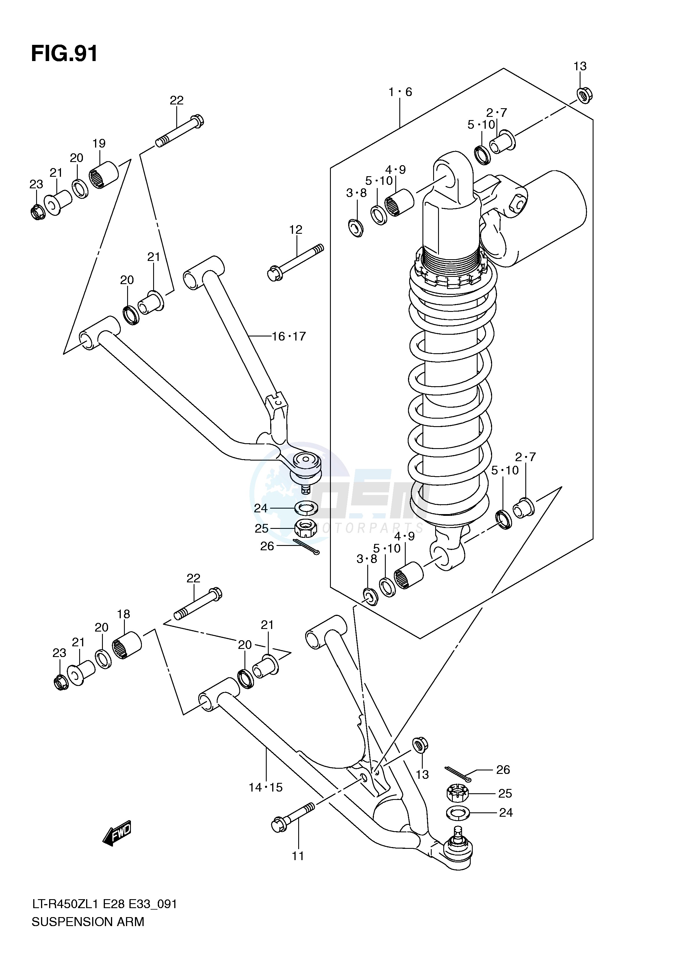 SUSPENSION ARM (LT-R450L1 E33) blueprint