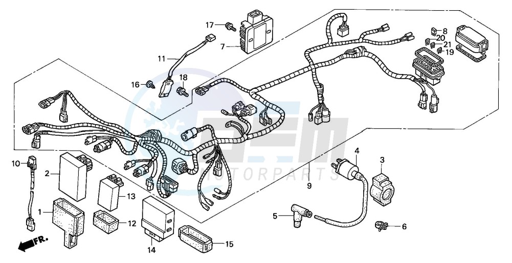 WIRE HARNESS (TRX450FM) blueprint