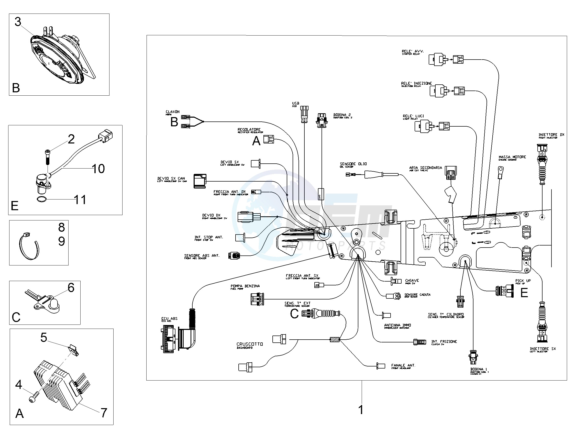 Front electrical system blueprint