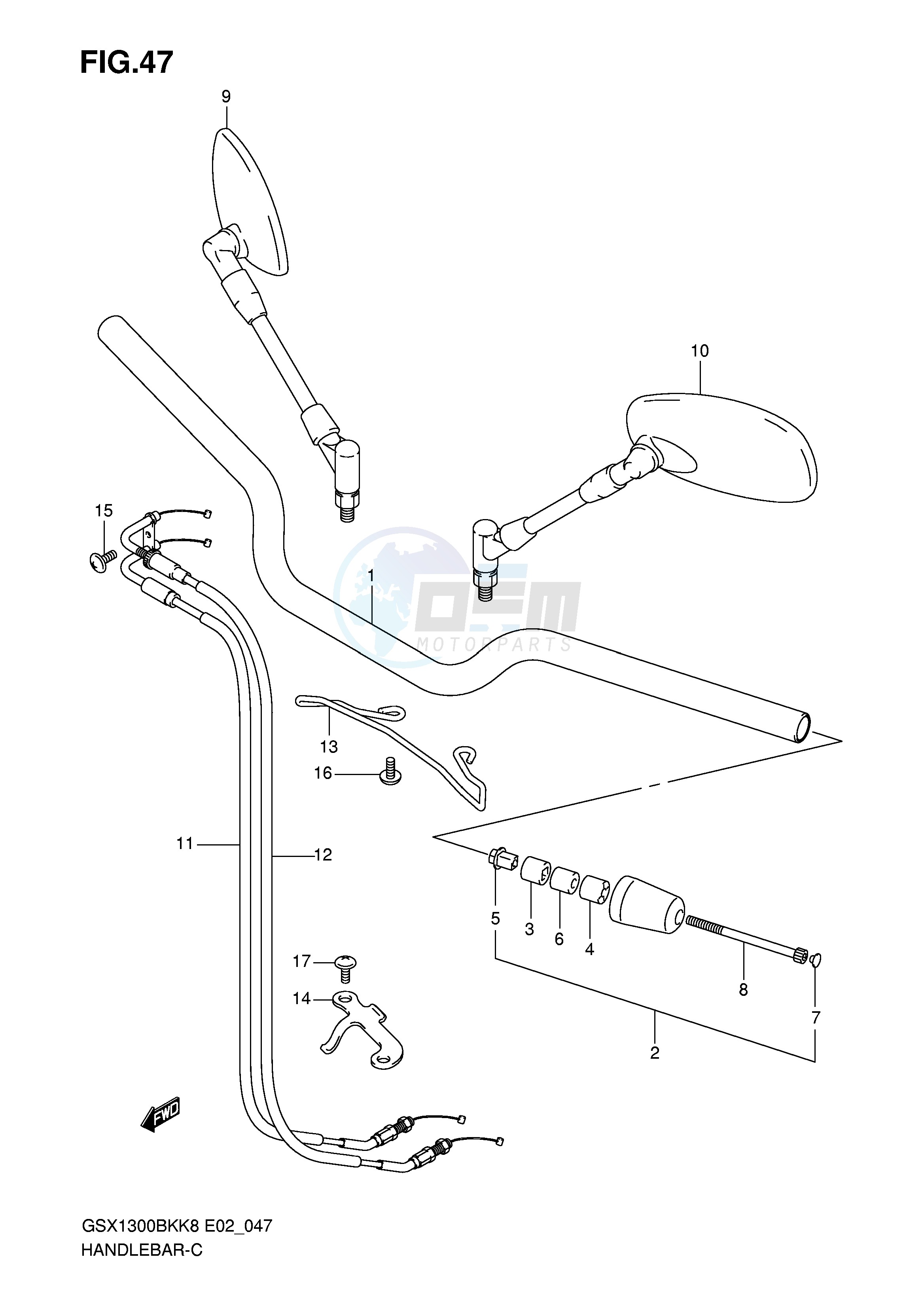 HANDLEBAR (DEL K8 K9) blueprint