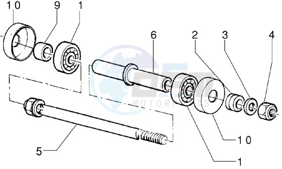 Front wheel component parts - (Disc brake version) blueprint