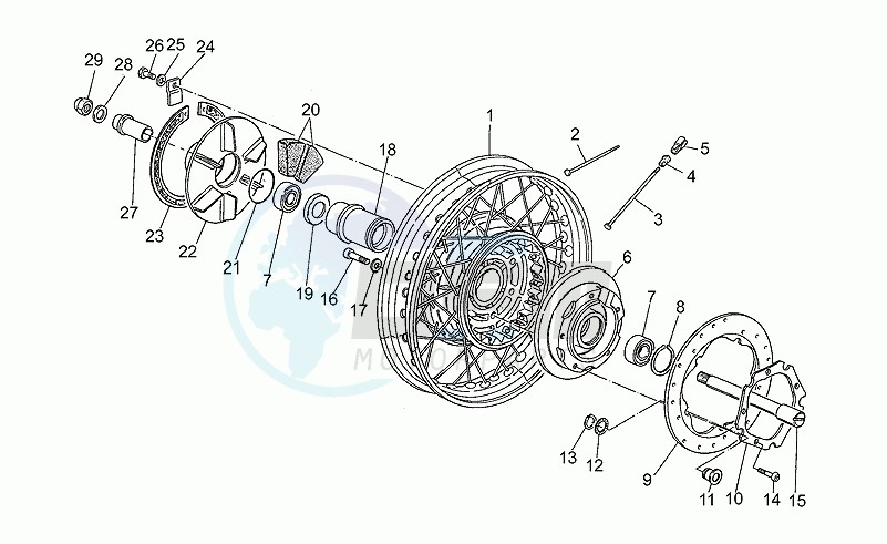 Rear wheel, spokes image