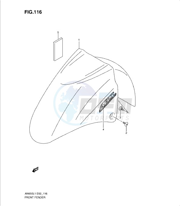 FRONT FENDER (AN650AL1 E24) blueprint