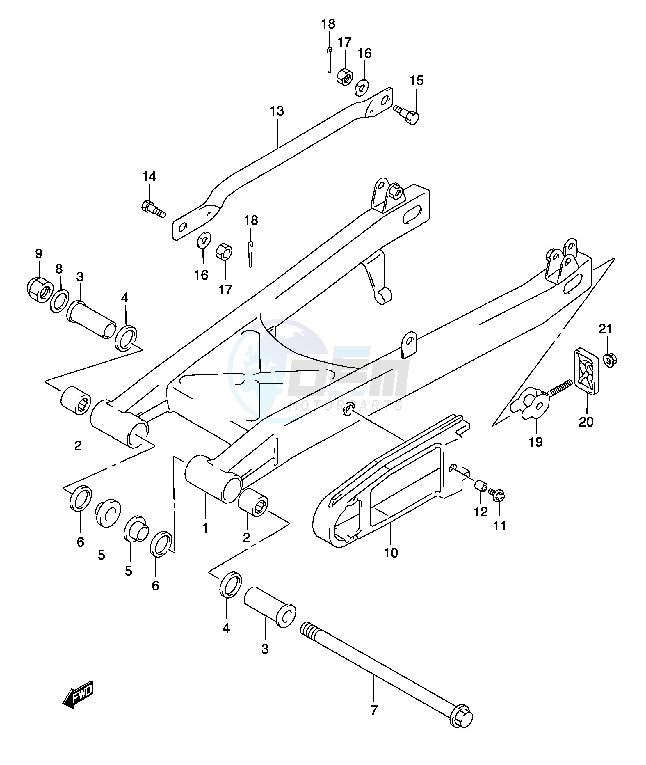 REAR SWINGING ARM blueprint