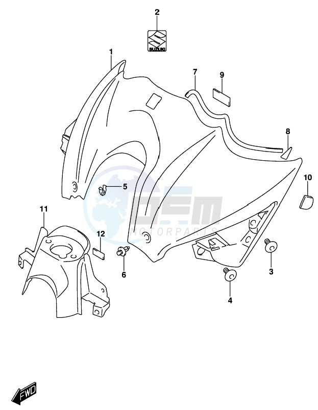 FUEL TANK FRONT COVER (GSX-S1000AUFL8 E21) image