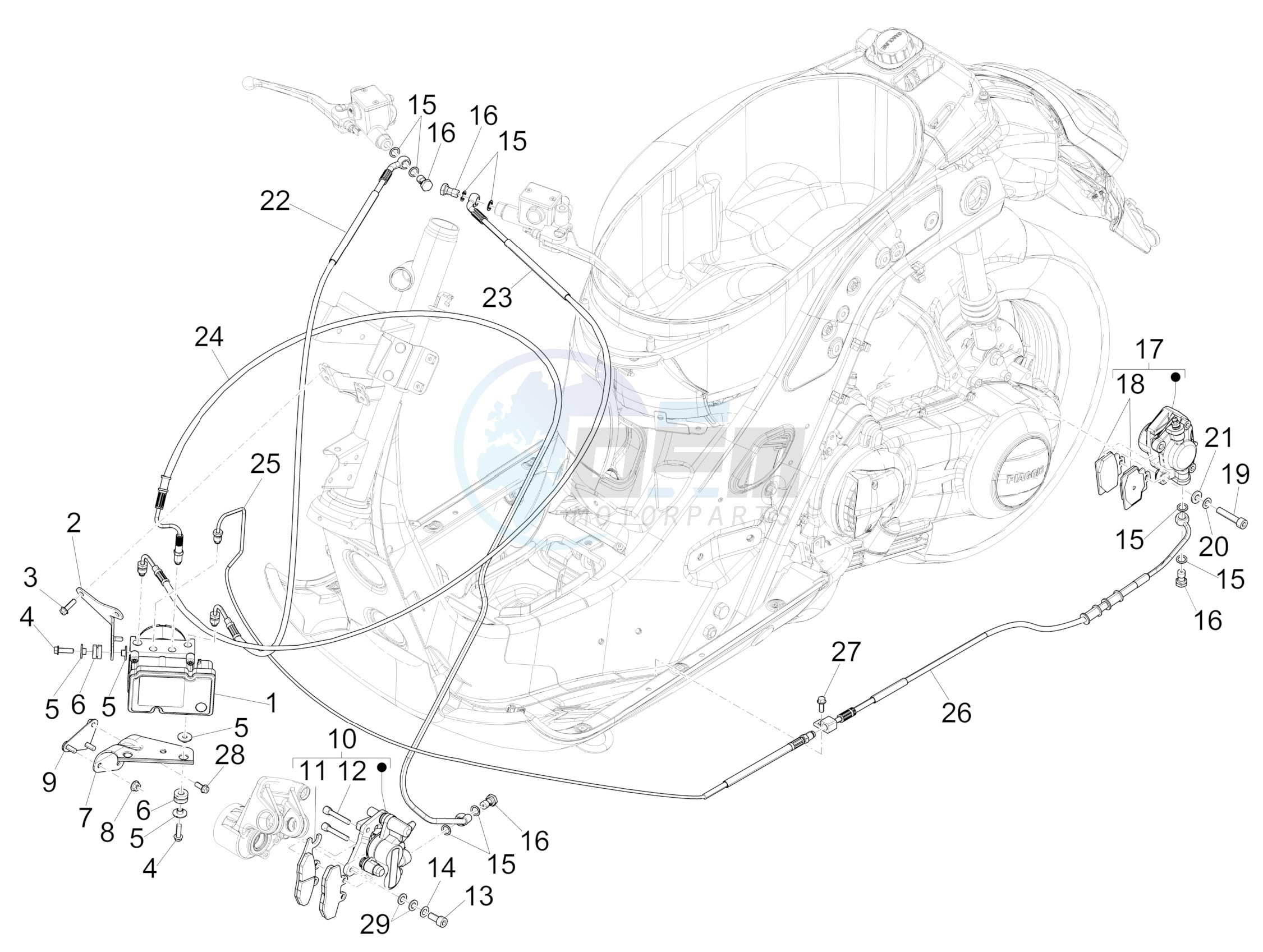 Brakes pipes - Calipers (ABS) image