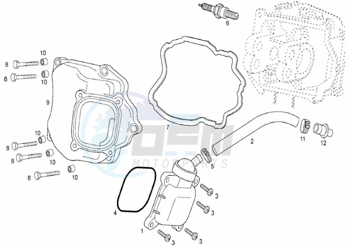 Cylinder head cover (Positions) blueprint