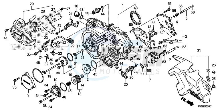 RIGHT CRANKCASE COVER (VFR1200XD/ XDA/ XDL/ XDS) blueprint