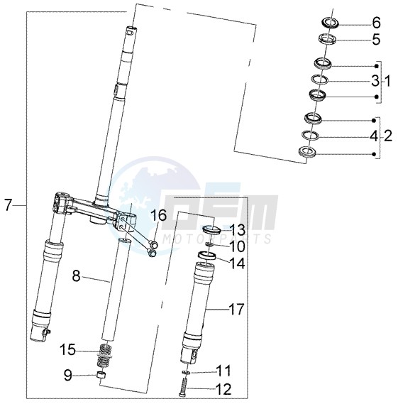 Front wheel suspension image