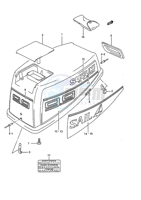 Engine Cover (1989 to 1993) blueprint