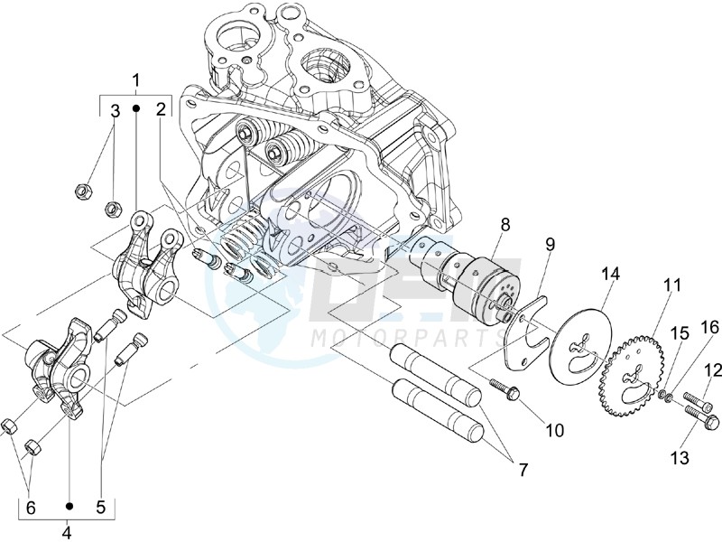 Camshaft - Rocking levers support unit image