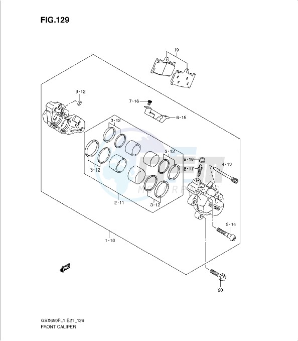 FRONT CALIPER (GSX650FAL1 E21) blueprint