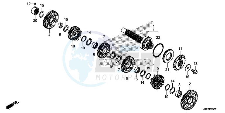 TRANSMISSION (COUNTERSHAFT) (CRF1000D) blueprint