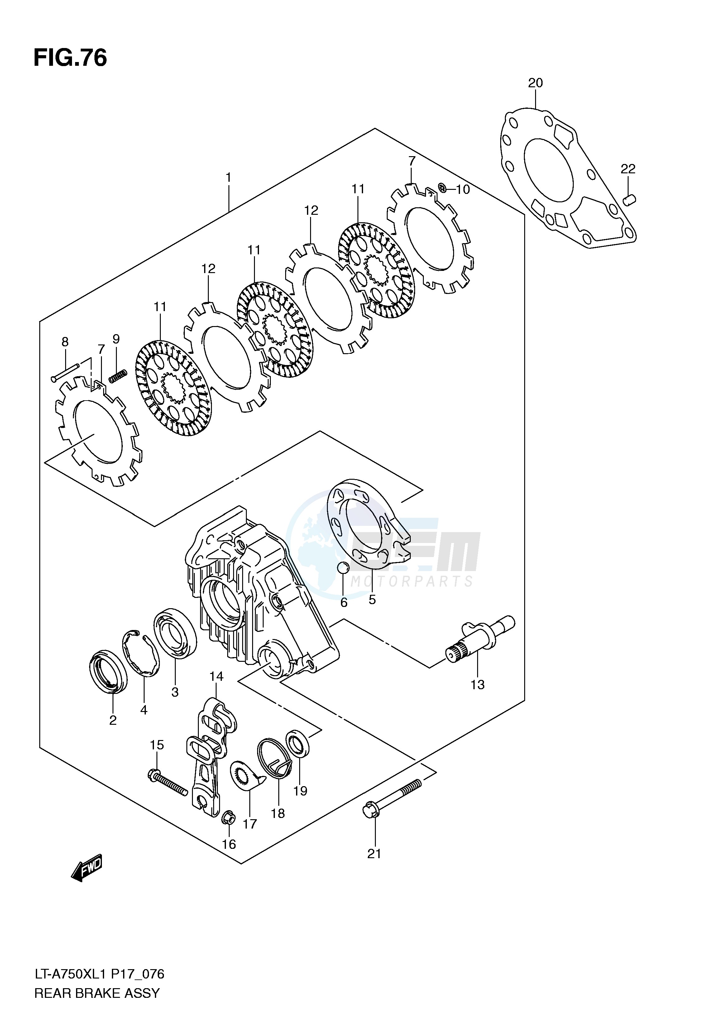 REAR BRAKE ASSY image