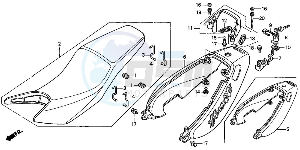 SEAT/SEAT COWL (CB600F2/F22) blueprint