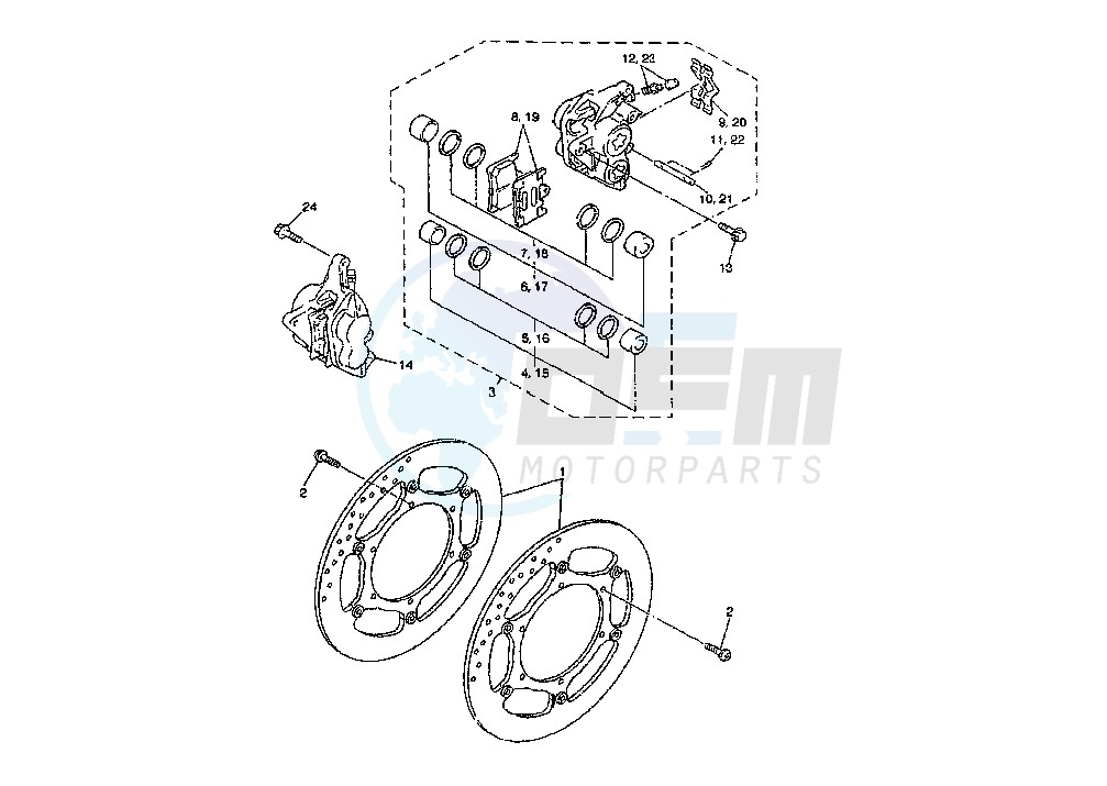 FRONT BRAKE CALIPER blueprint