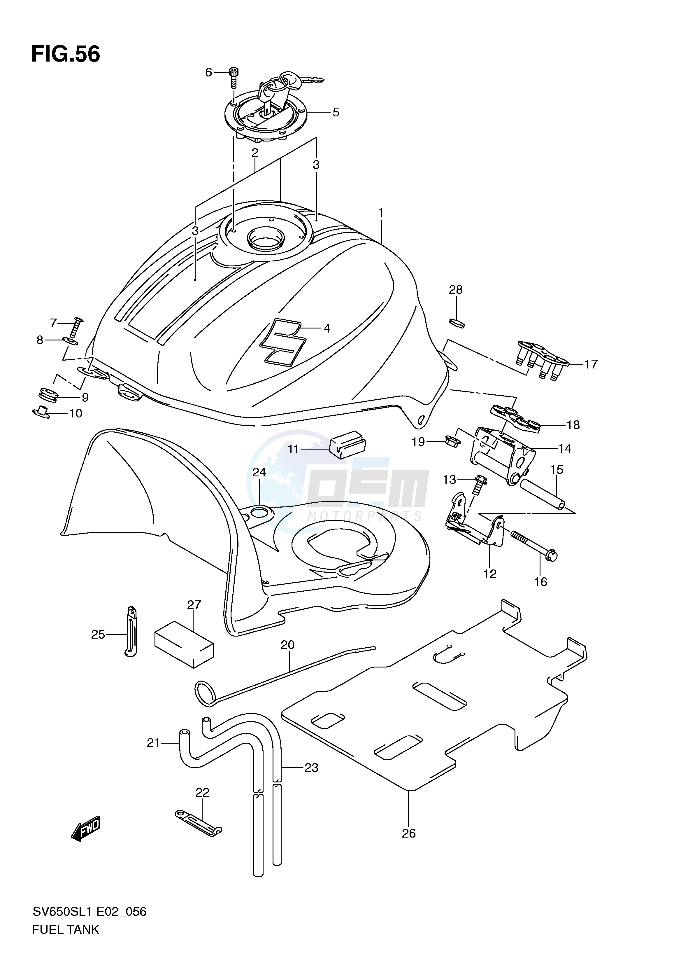 FUEL TANK (SV650SL1 E2) image