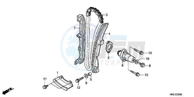 CAM CHAIN/ TENSIONER blueprint