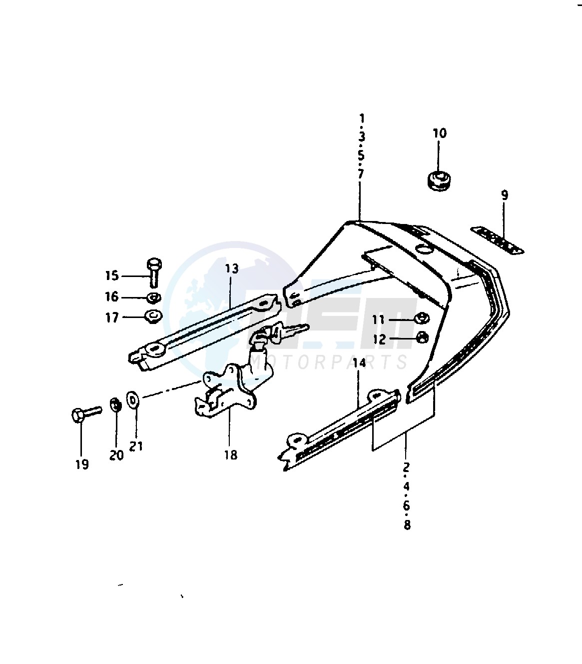 SEAT TAIL COVER (GSX1100X, EX) blueprint