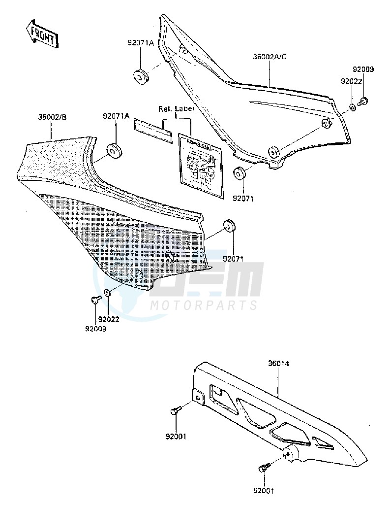 SIDE COVERS_CHAIN COVER -- ZX600-A1- - blueprint