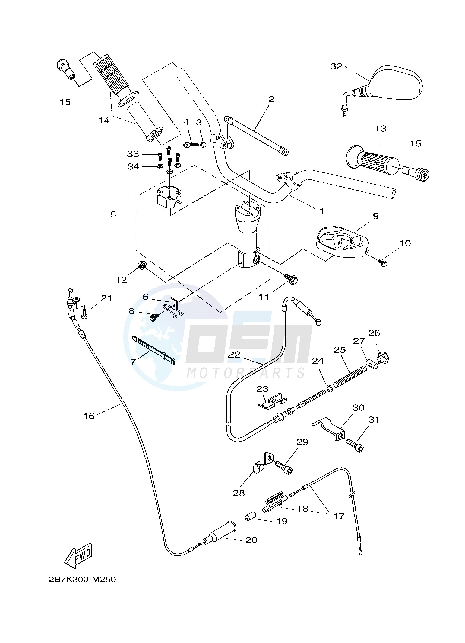 STEERING HANDLE & CABLE image