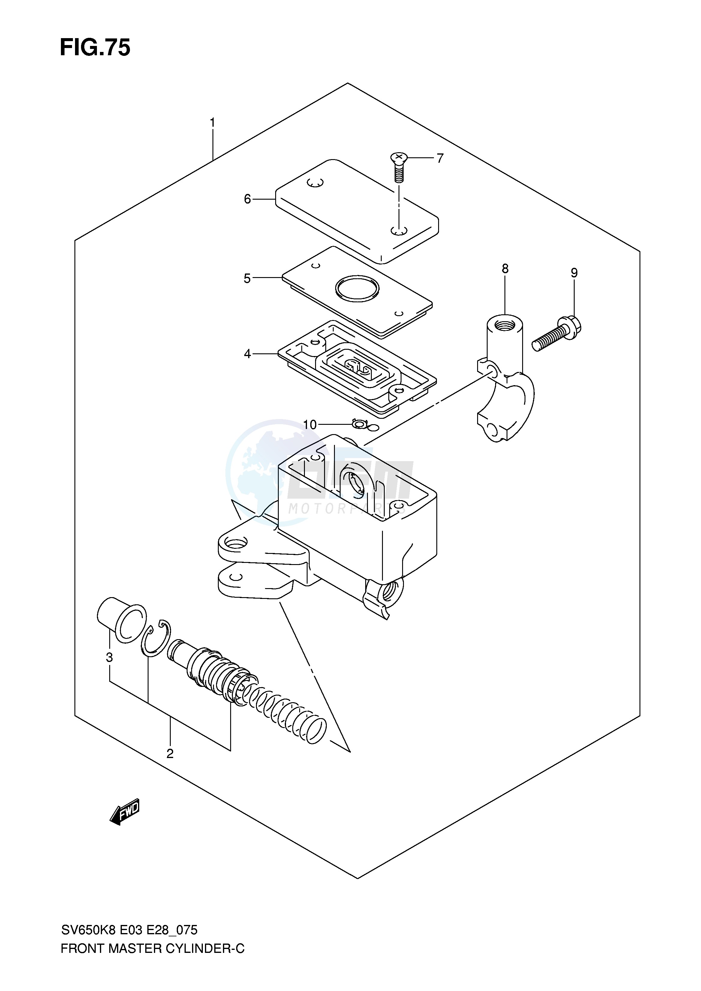 FRONT MASTER CYLINDER (SV650AK8 AK9 SL0) blueprint