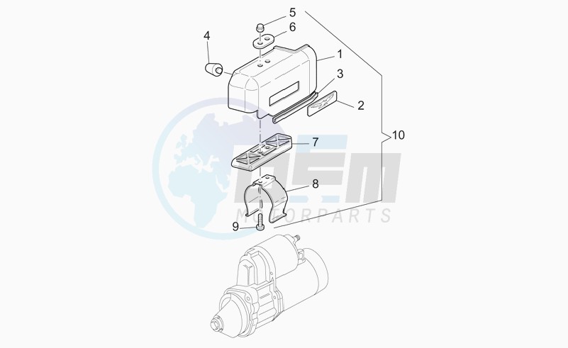 Starter motor cover blueprint