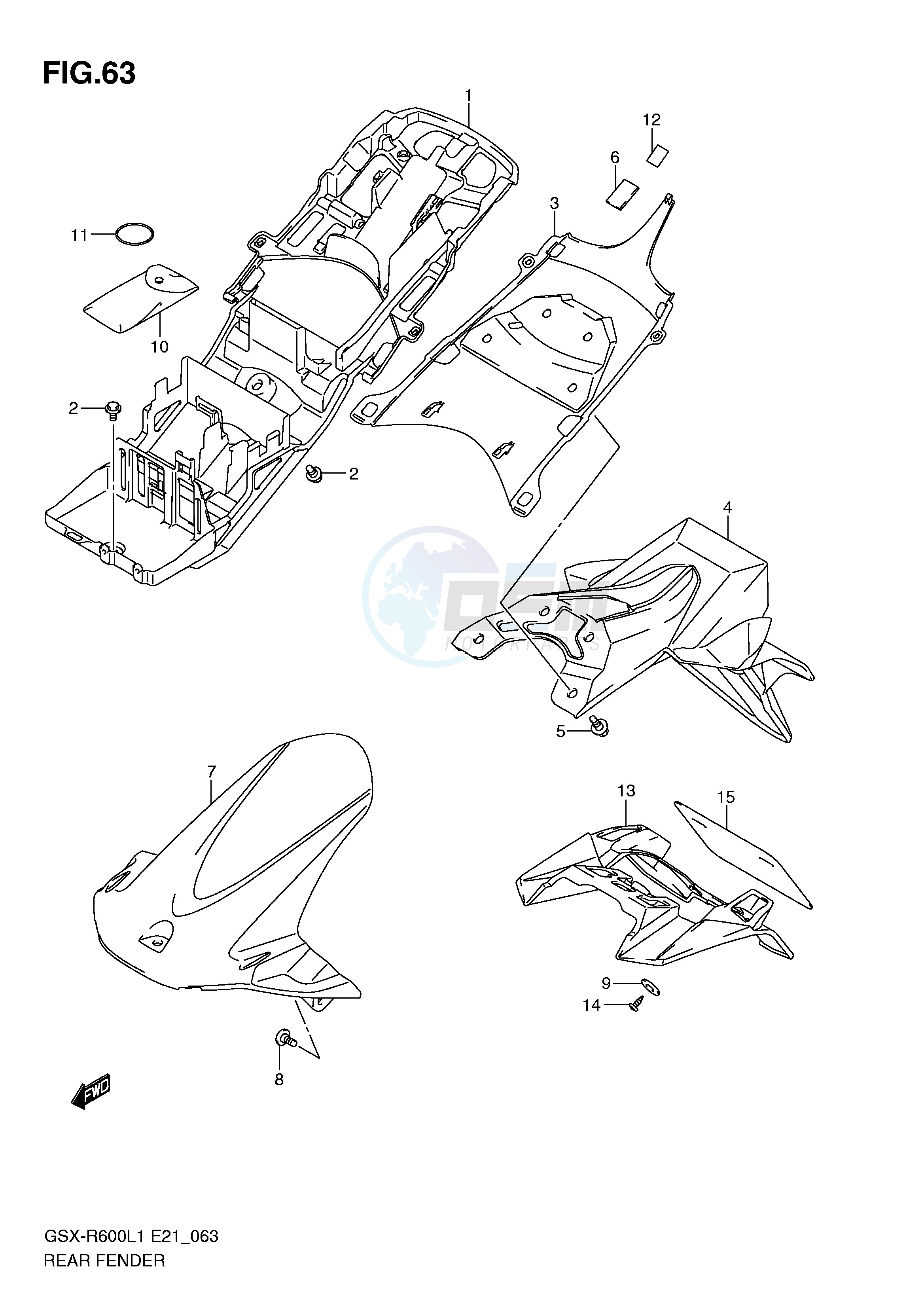 REAR FENDER (GSX-R600L1 E24) blueprint
