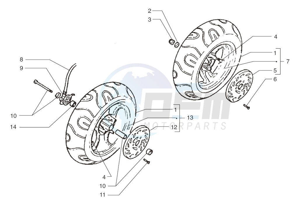 Front wheel-Rear wheel blueprint