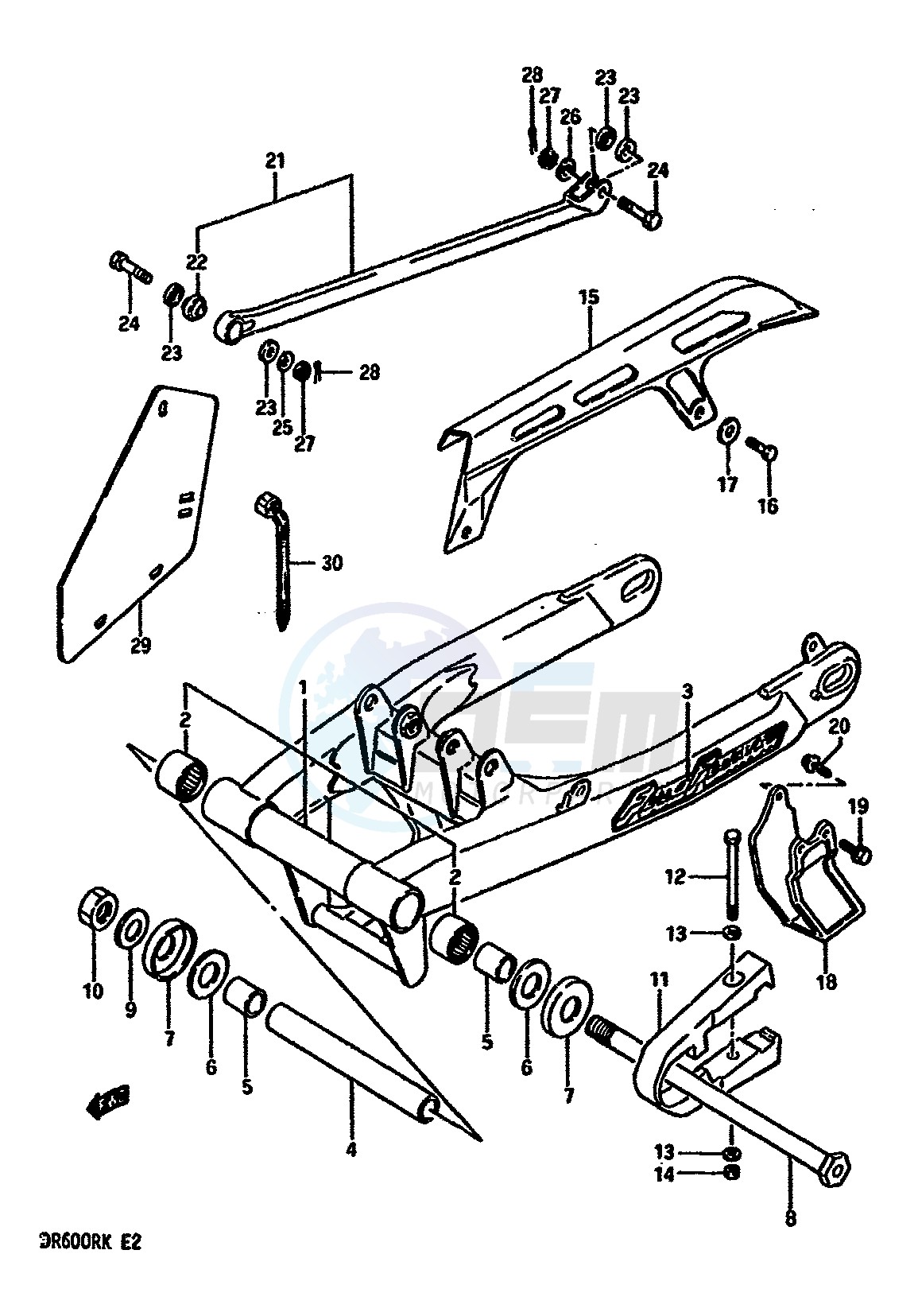 REAR SWINGING ARM (MODEL G H J) blueprint