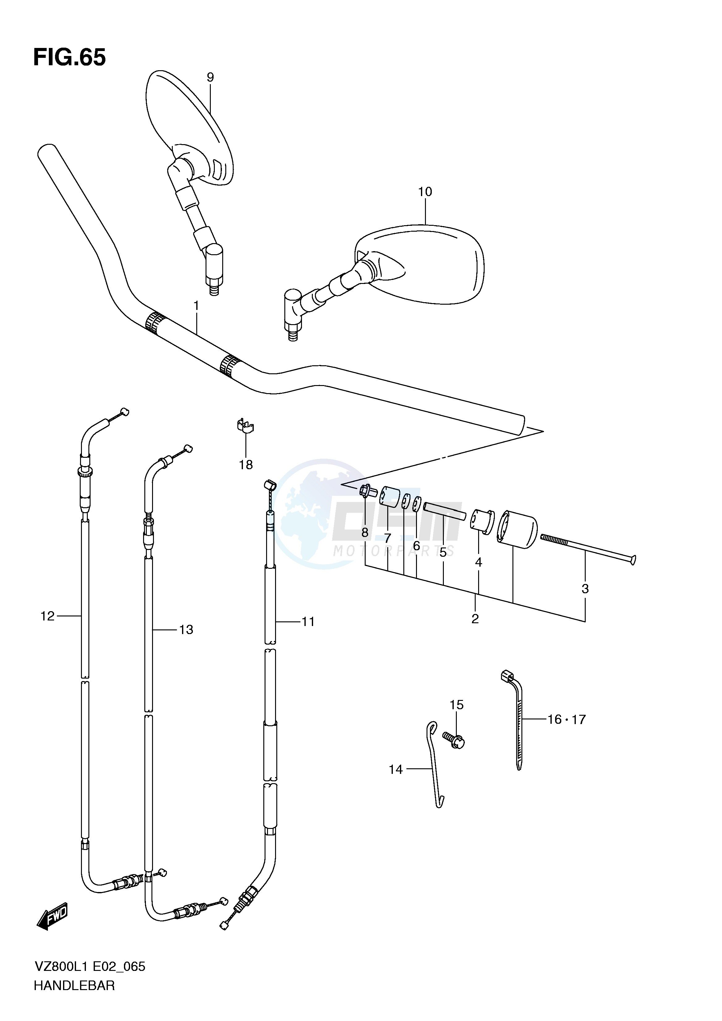 HANDLEBAR (VZ800UEL1 E19) blueprint